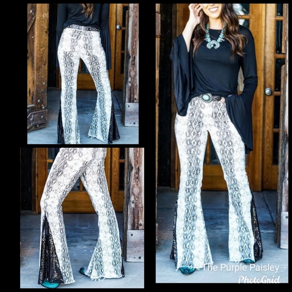 Snake print Bells black sequin insert